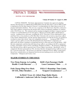 MAJOR STORIES IN THIS ISSUE Two Firms