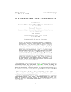 ON A HAMILTONIAN PDE ARISING IN MAGMA DYNAMICS Gideon