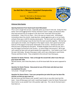 Post Game Quotes - Sun Belt Conference