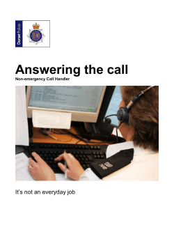 Non-Emergency Call Handler Recruitment Brochure