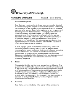 Cost Sharing - CFO - University of Pittsburgh