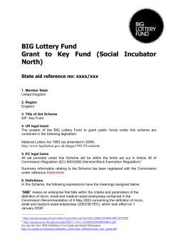 BIG Lottery Fund Grant to Key Fund (Social Incubator North)