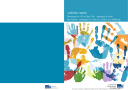 Technical Report - Development of the Best Start catalogue of early