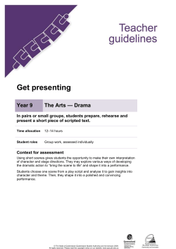Drama assessment teacher guidelines | Get presenting