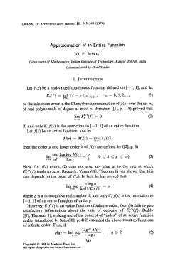 Approximation of an Entire Function Let f(x)