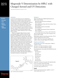 Mogroside V Determination by HPLC with Charged Aerosol and UV