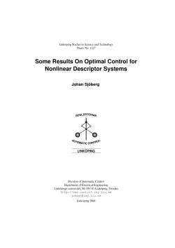 Some Results On Optimal Control for Nonlinear