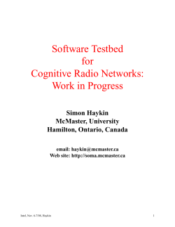 Software Testbed for Cognitive Radio Networks