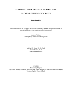 strategic choice and financial structure in casual themed restaurants