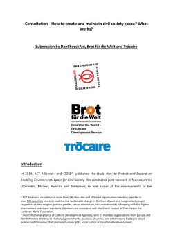 How to create and maintain civil society space?