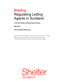 Briefing Regulating Letting Agents in Scotland