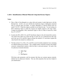 LAB 6: Identification of Biaxial Minerals Using Interference Figur