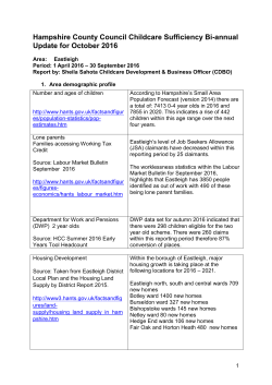 Hampshire County Council Sufficiency Update