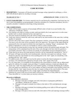 code busters - Science Olympiad