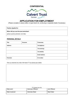 CONFIDENTIAL APPLICATION FOR EMPLOYMENT (Please