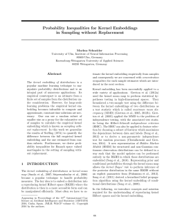 Probability Inequalities for Kernel Embeddings in Sampling without