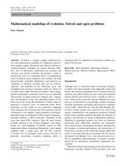 Mathematical modeling of evolution. Solved and open problems