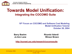 Constructive COTS Model: COCOTS