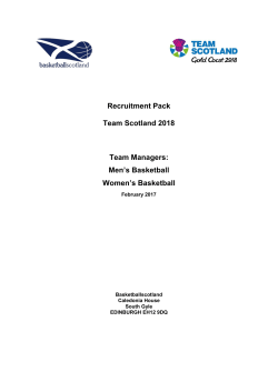 Recruitment Pack Team Scotland 2018 Team Managers: Men`s