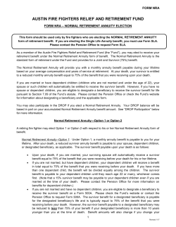 Form NRA &ndash; Normal Retirement Annuity Election