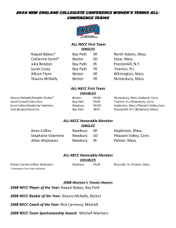 ALL-NECC First Team SINGLES Raquel Babeu* Bay Path SR North