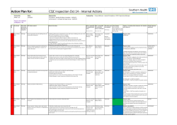 CQC inspection Oct 14 - Internal Actions Action Plan for: