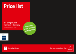 Price list - Hannover Messe