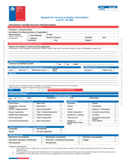Request for Access to Public Information Law N° 20.285 Code