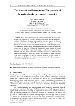 The future of health economics