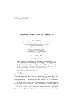 Comparision of Numerical Results with Known Solutions of Buckling