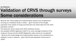 CRVS Jordan Lebanon Surveys and Census