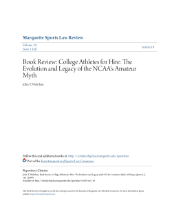 Book Review: College Athletes for Hire: The Evolution and Legacy