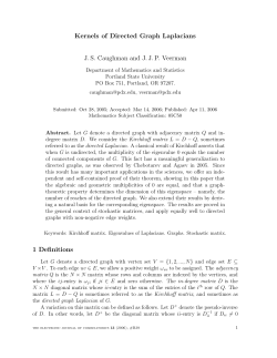 Kernels of Directed Graph Laplacians JS Caughman and JJP