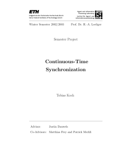 Continuous-Time Synchronization