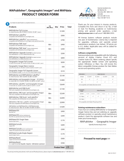 Avenza Systems Product Order Form
