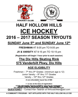 2016/2017 Tryout Poster - Half Hollow Hills Ice Hockey
