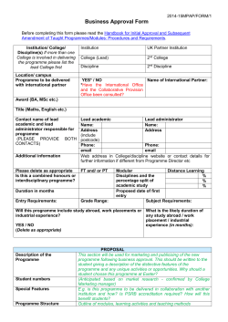 Business Approval Form