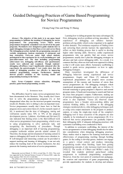 Guided Debugging Practices of Game Based Programming for