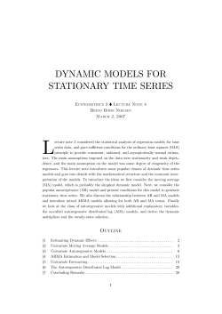 DYNAMIC MODELS FOR STATIONARY TIME SERIES