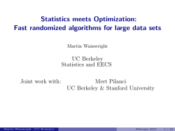 Statistics meets Optimization: Fast randomized algorithms