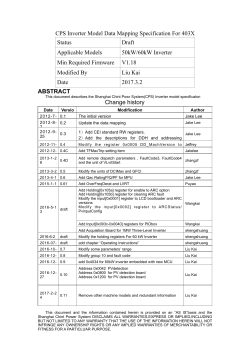 CPS Inverter Model Data Mapping Specification For 403X