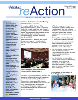 AllerGen Holds First Scientific Meeting Since