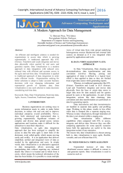 A Modern Approach for Data Management