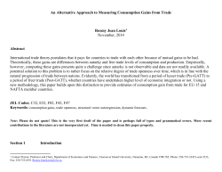 An Alternative Approach to Measuring Consumption Gains from Trade