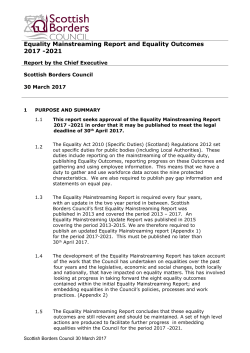 Equality Mainstreaming Report and Equality Outcomes 2017 -2021