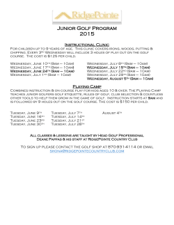 2013 Junior Golf Program - RidgePointe Country Club