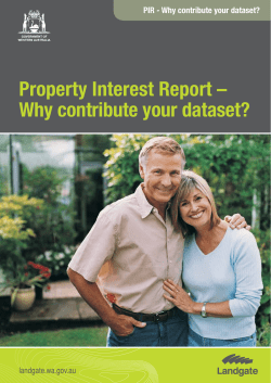 Property Interest Report &ndash; Why contribute your dataset?