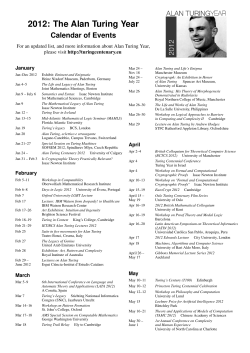 2012: The Alan Turing Year