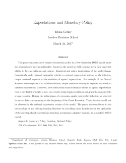 Expectations and Monetary Policy