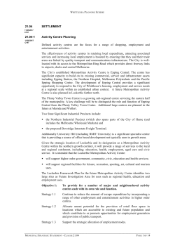 21.04 SETTLEMENT 21.04-1 Activity Centre Planning Defined